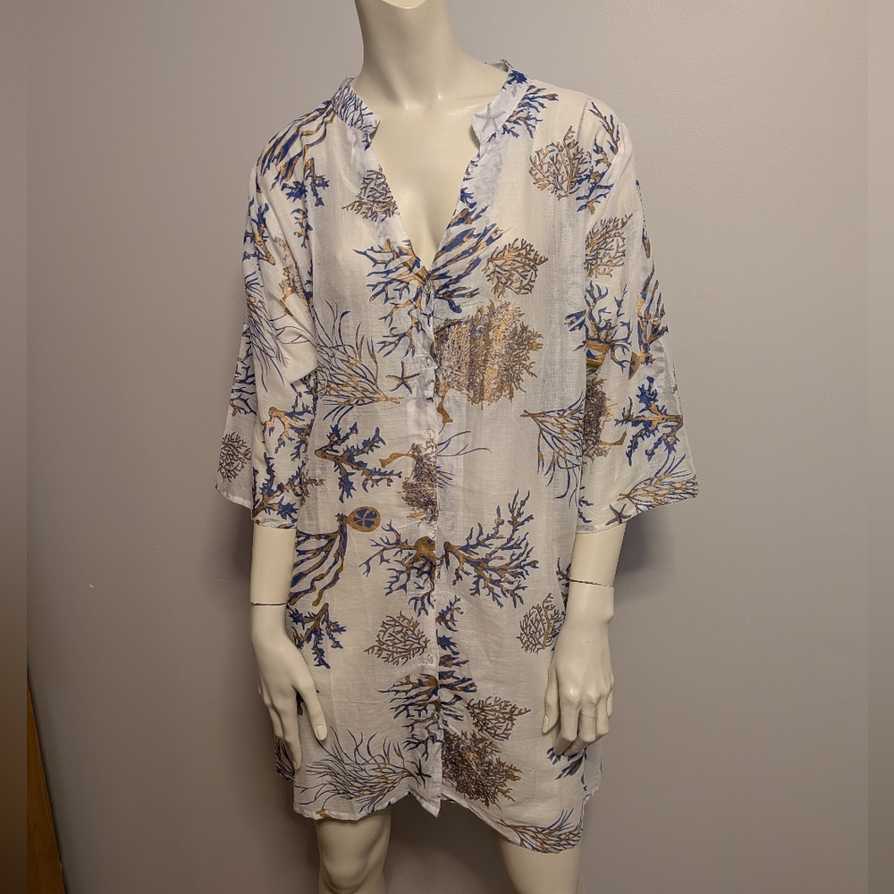 New! Lightweight Button-Up Tunic